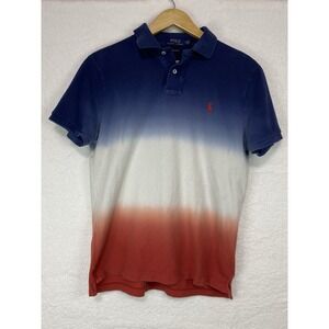 Ralph Lauren Polo Mens Short SleeveShirt M Classic Slim Fit Dip Dye Preppy Rugby